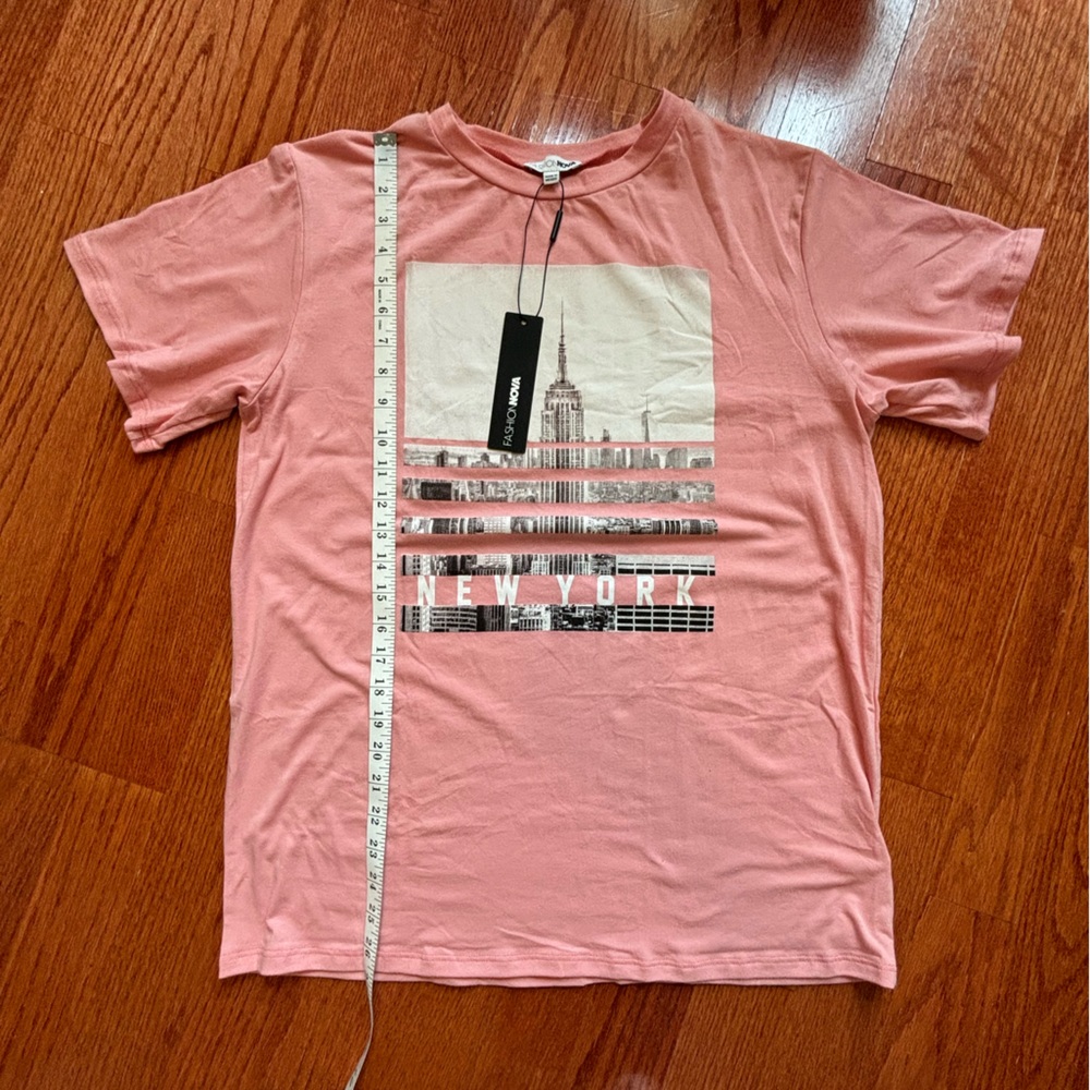 *NWT* FASHIONNOVA- women’s “The Big City” Short Sleeve Top - Mauve, size Lg. - Picture 11 of 12